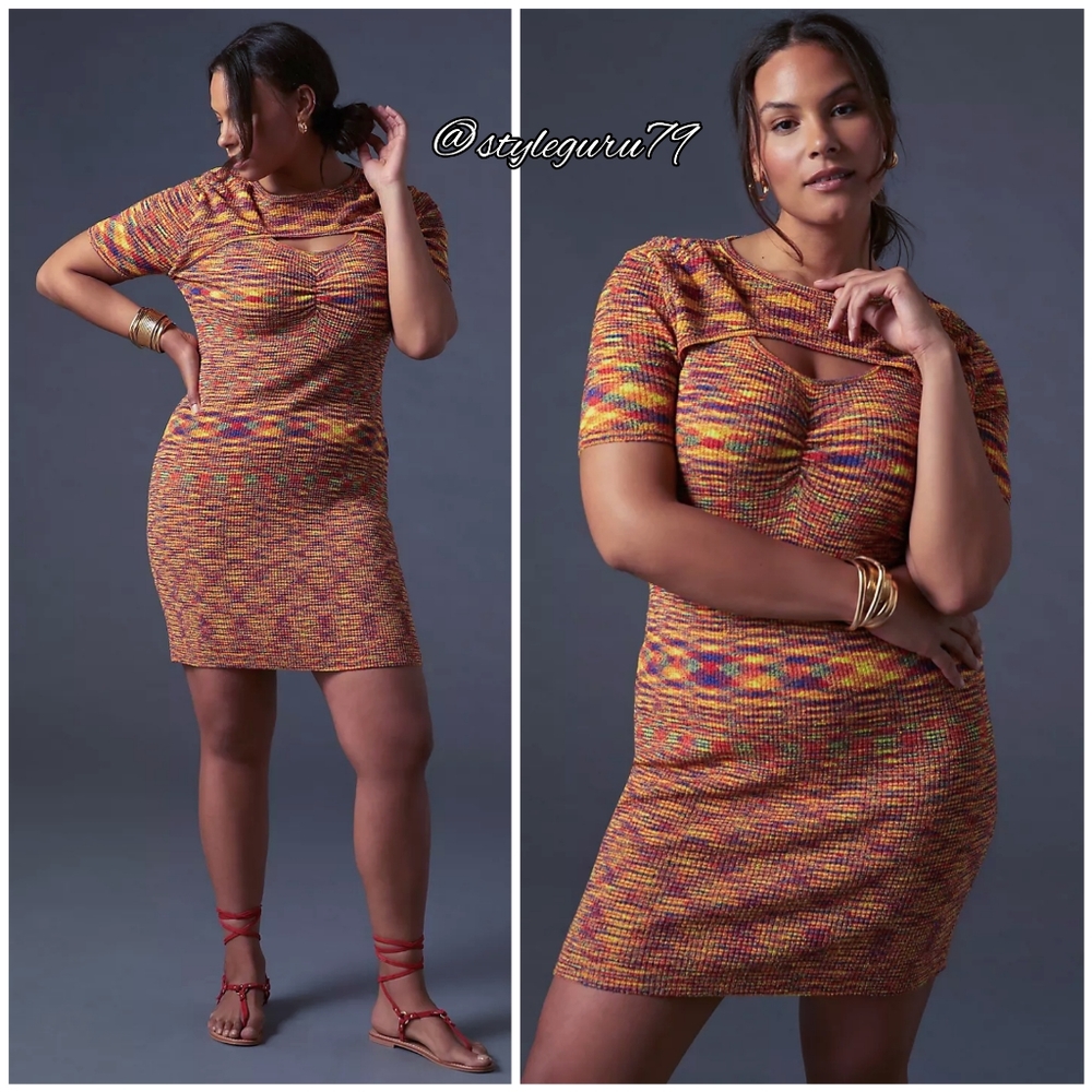 NWT, Anthropologie, Current Air Cutout Mini Dress In Multicolor